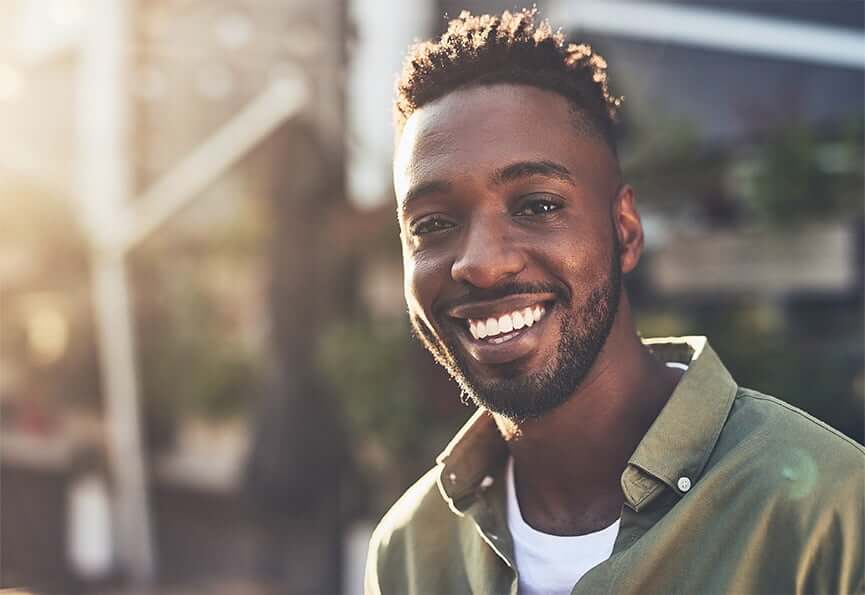 man with a bright, white smile