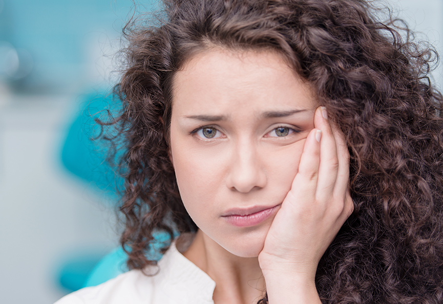 woman with mouth pain