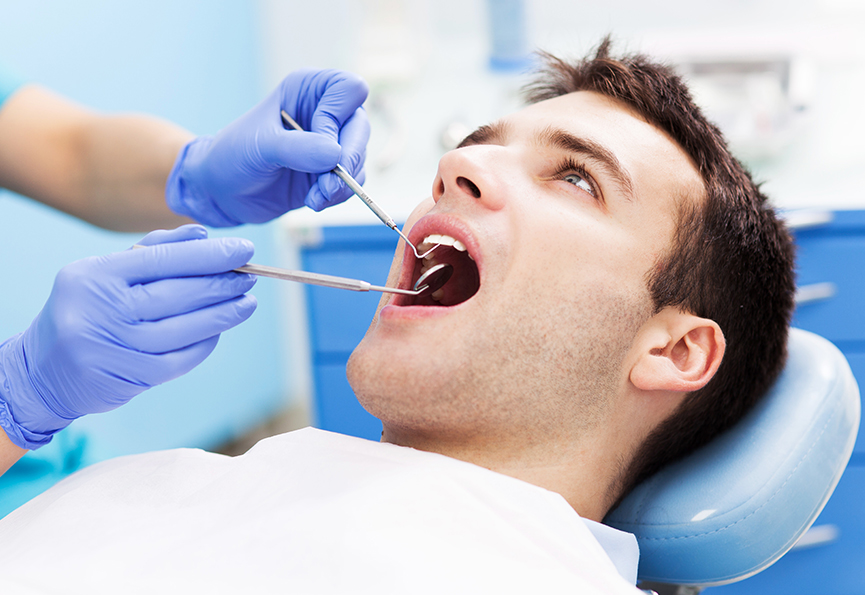 man at the dentist